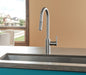 Gerber D454058 Parma Cafe Pull-Down Kitchen Faucet w/ SnapBack Retraction 1.75gpm - Stainless Steel