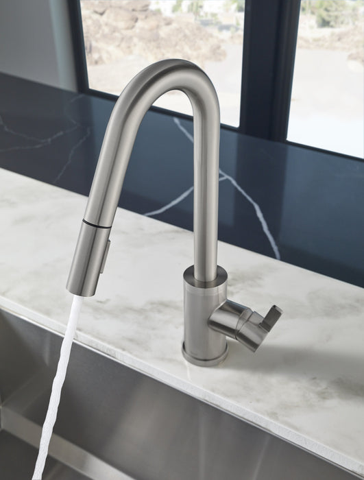 Gerber D457230 Amalfi 1H Pull-Down Kitchen Faucet w/SnapBack Retraction 1.75gpm - Stainless Steel