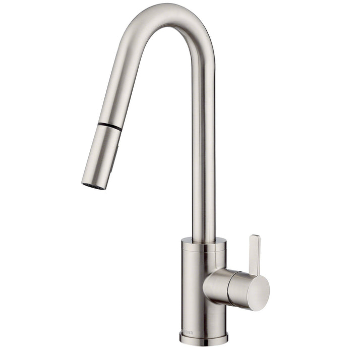 Gerber D457230 Amalfi 1H Pull-Down Kitchen Faucet w/SnapBack Retraction 1.75gpm - Stainless Steel