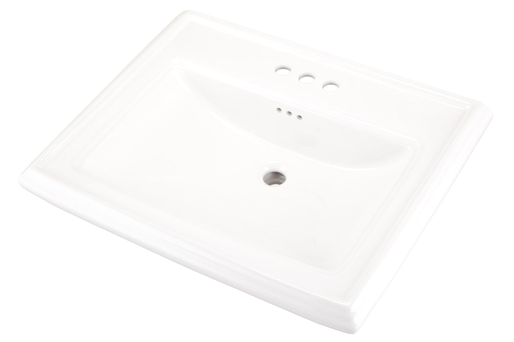 Gerber G0012585 Logan Square Standard Ped Lav 27.38"x21.25" 4"CC White - White