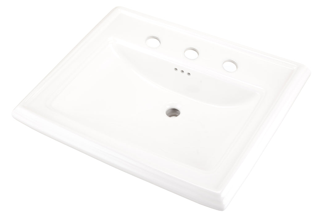 Gerber G0012589 Logan Square Standard Ped Lav 27.38"x21.25" 8"CC White - White
