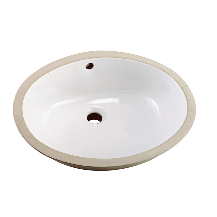 Gerber G0012770F Luxoval Petite Undercounter Lav with Front Overflow 18.25"X15" White - White