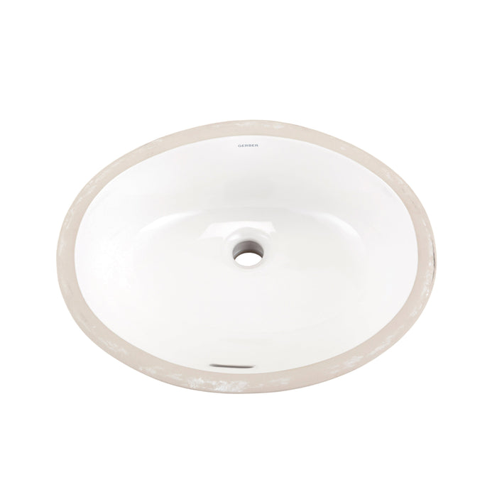 Gerber G0012770F Luxoval Petite Undercounter Lav with Front Overflow 18.25"X15" White - White