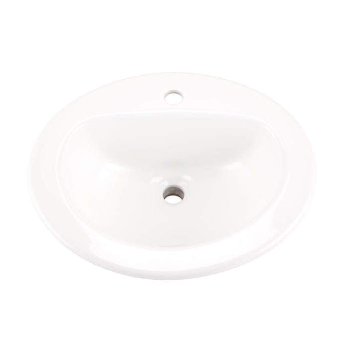 Gerber G0012831CH Maxwell S-Rim Lav 20"X17"Oval 1-Hole in Trapezoid Carton White - White