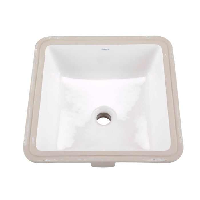 Gerber G0013710 Wicker Park Undercounter Lavatory 16" x 16" Square White - White
