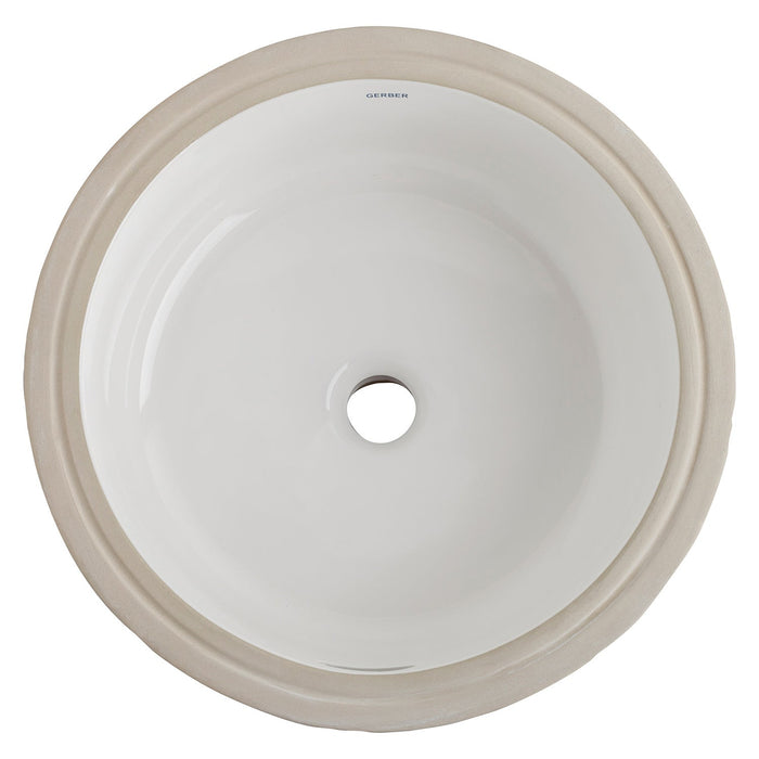 Gerber G0013740 Luxoval Undercounter 16" x 16" Round Lav White - White