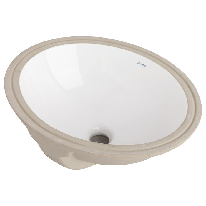 Gerber G0013743 Luxoval Undercounter 15" x 12" Oval Lav White - White