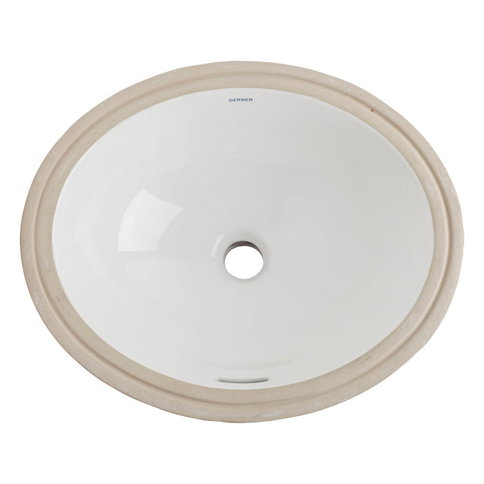 Gerber G0013743 Luxoval Undercounter 15" x 12" Oval Lav White - White