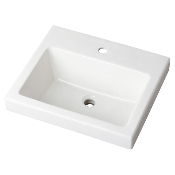 Gerber G0013822 Wicker Park Countertop Lavatory 21"x18" Rectangle Single Hole White - White