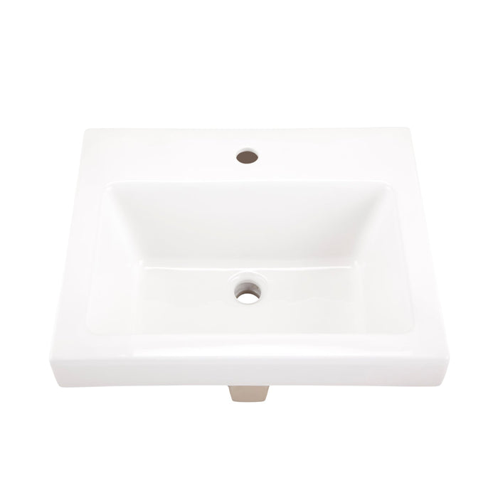 Gerber G0013822 Wicker Park Countertop Lavatory 21"x18" Rectangle Single Hole White - White