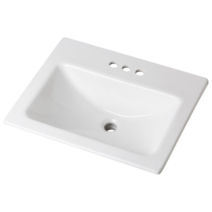 Gerber G0013894 Wicker Park Countertop Lavatory 20-7/8"x17-3/4" Rectangle with U-Shaped Basin - Low-Profile - 4"CC White - White
