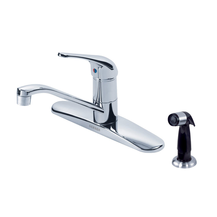 Gerber G0040212 Maxwell 1H Kitchen Faucet w/ Spray 1.75gpm Aeration/2.2gpm Spray Chrome - Chrome