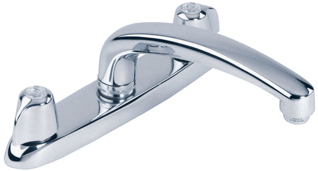 Gerber G0042116 Gerber Classics 2H Kitchen Faucet Deck Plate Mounted w/ Metal Handles & Acrylic Hot Cold Index Buttons 1.75gpm Ceramic Cartridge Chrome - Chrome