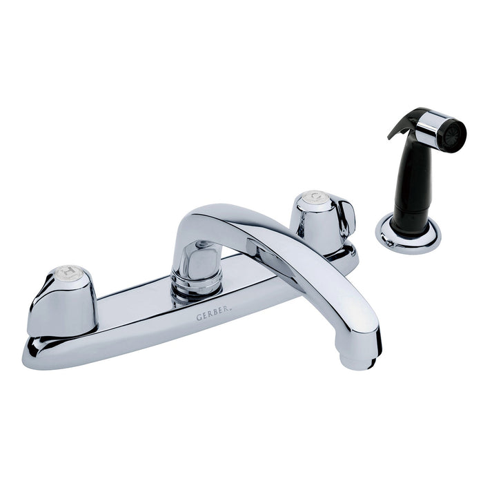 Gerber G0042216 Gerber Classics 2H Kitchen Faucet Deck Plate Mounted w/ Spray 1.75gpm Chrome - Chrome