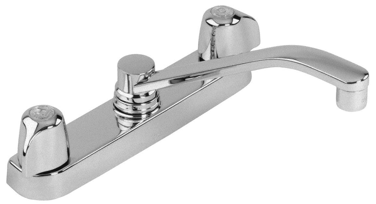 Gerber G0042406 Gerber Classics 2H Kitchen Faucet Deck Plate Mounted w/ Metal Handles & 8" D-Tube Spout 1.75gpm Chrome - Chrome