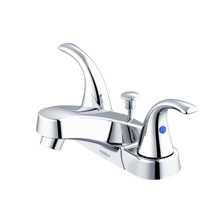 Gerber G0043165W Maxwell SE 2H Centerset Lavatory Faucet w/ Metal Lever Handles & Metal Pop-Up Drain 1.2gpm Chrome - Chrome