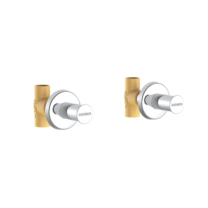 Gerber G004787183 Gerber Classics 2H Straight Pattern Trim & Compression Valve w/ 3/4" Sweat Connections Less Handles Chrome - Chrome
