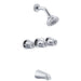 Gerber G004803083 Gerber Classics Three Handle Sliding Sleeve Escutcheon Tub & Shower Fitting with IPS/Sweat Connections & Threaded Spout 1.75gpm Chrome - Chrome