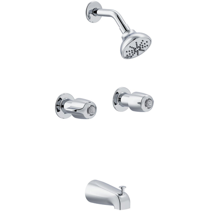 Gerber G004872083 Gerber Classics Two Handle Sliding Sleeve Escutcheon Tub & Shower Fitting with Threaded Diverter Spout 1.75gpm Chrome - Chrome