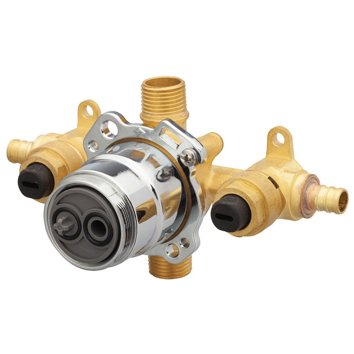 Gerber G00GS504S Treysta Tub & Shower Valve- Horizontal Inputs WITH Stops- Crimp Pex - Rough Brass