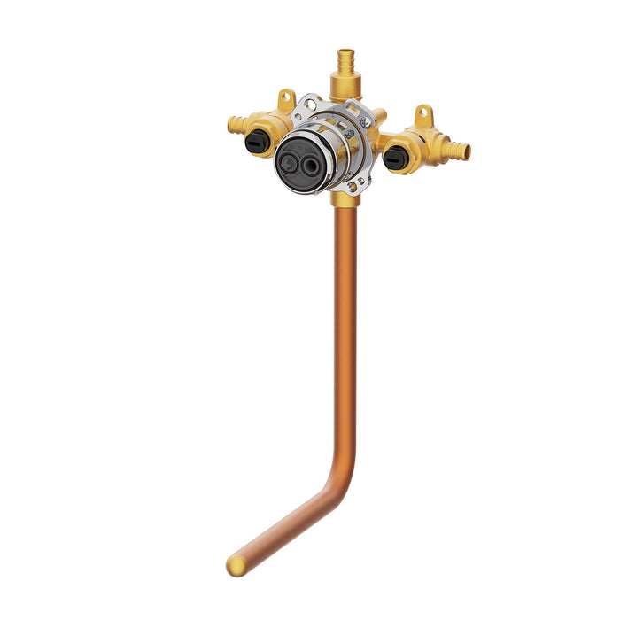 Gerber G00GS504ST Treysta Tub & Shower Valve- Horizontal Inputs WITH Stops WITH Stub-out - Crimp Pex - Rough Brass