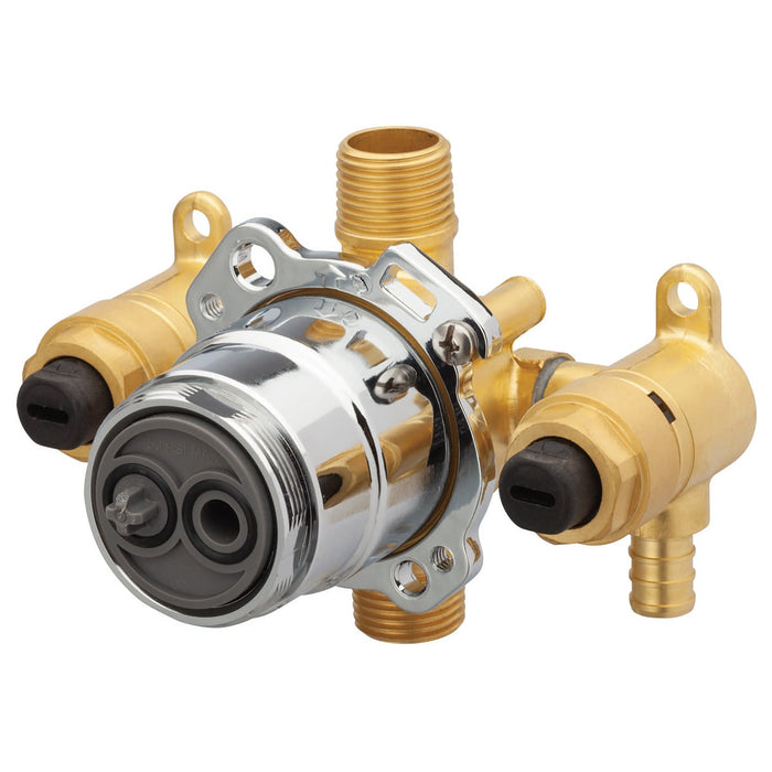 Gerber G00GS525S Treysta Tub & Shower Valve- Vertical Inputs WITH Stops- Crimp Pex - Rough Brass