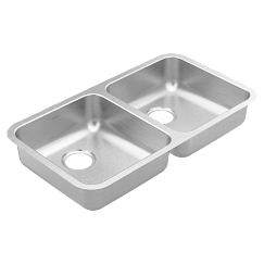 Moen 32"X18" Steel 20 Gauge Double Bowl Sink