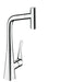 Hansgrohe 14848001 Metris Select Pull-Out Prep Kitchen Faucet with Select On/Off Push Button in Chrome