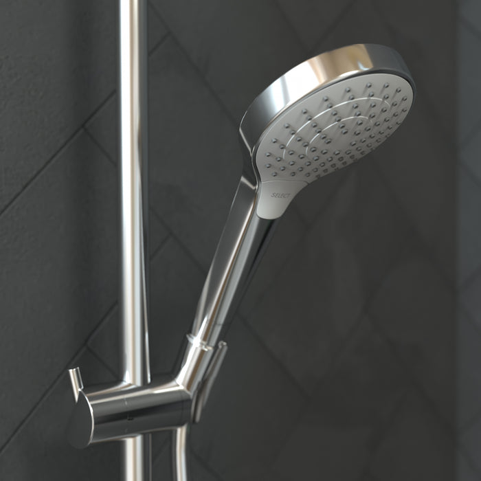 Hansgrohe Croma Select S 2.5 GPM Vario-Function Handshower with Select and Quick Clean Technologies in Chrome/White
