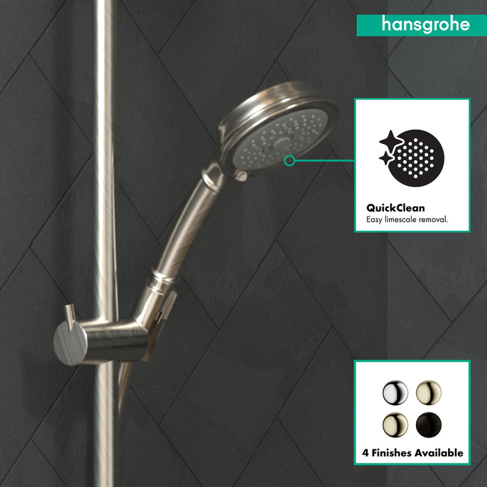 Hansgrohe Croma 100 Classic Handshower 3-Jet, 2.5 GPM