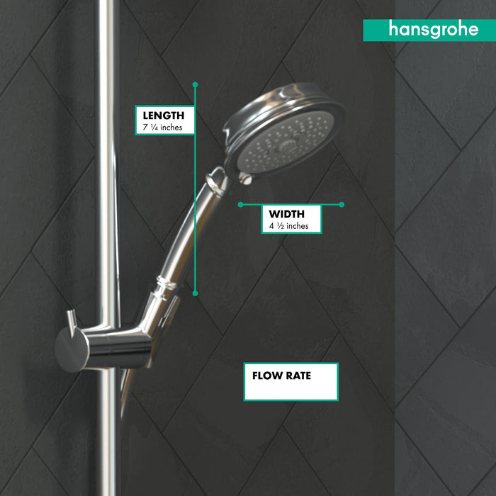 Hansgrohe Croma 100 Classic Handshower 3-Jet, 2.5 GPM
