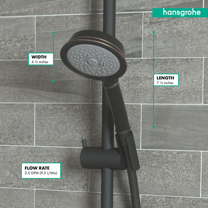 Hansgrohe Croma 100 Classic Handshower 3-Jet, 2.5 GPM