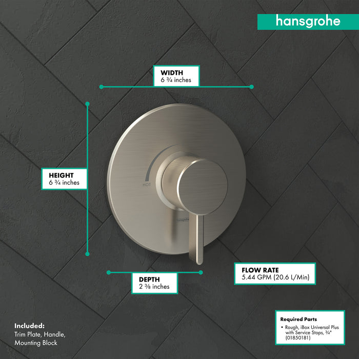 hansgrohe Ecostat Pressure Balance Trim S