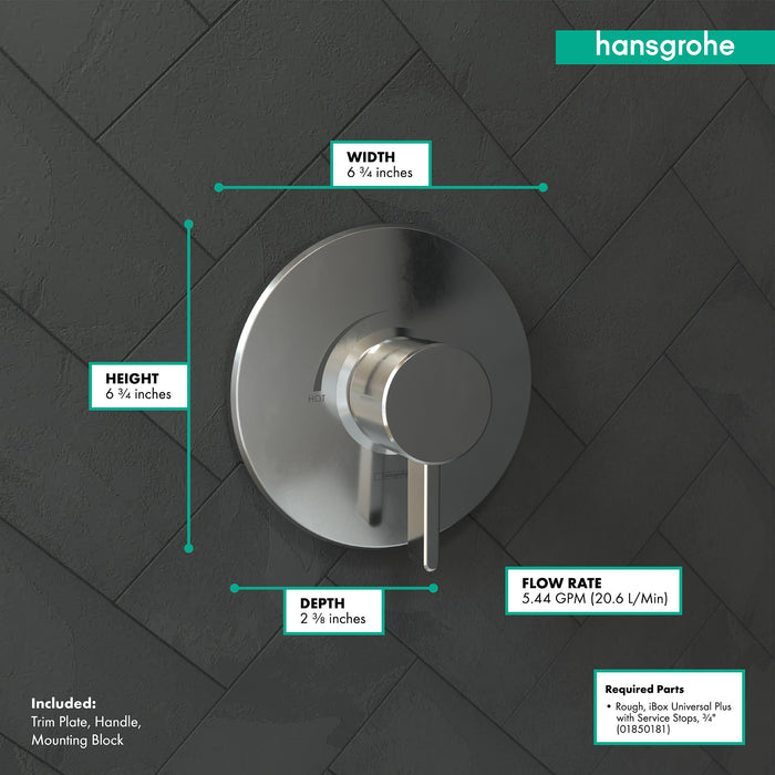 hansgrohe Ecostat Pressure Balance Trim S