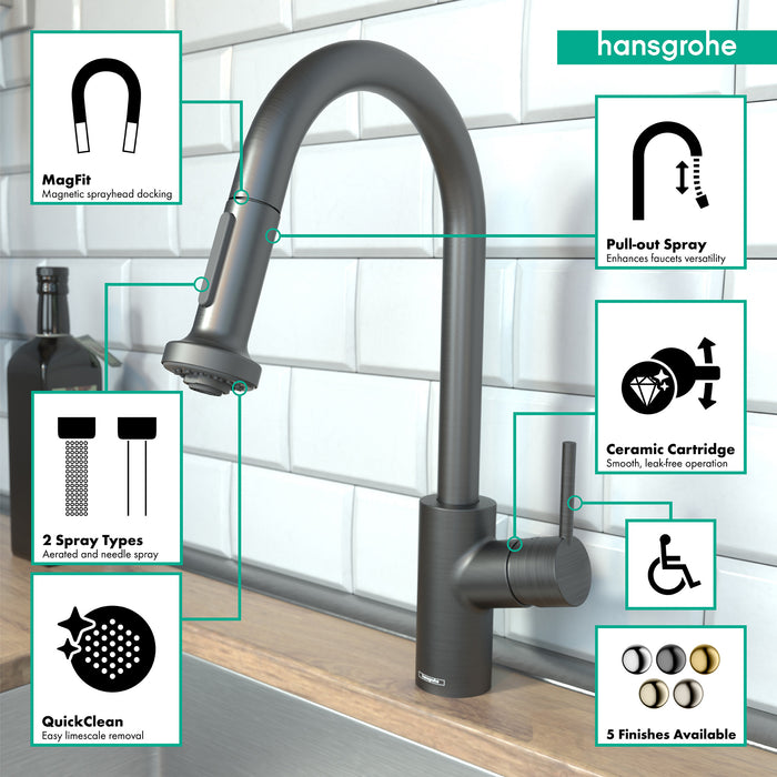 hansgrohe Talis S² Prep Kitchen Faucet, 2-Spray Pull-Down, 1.75 GPM