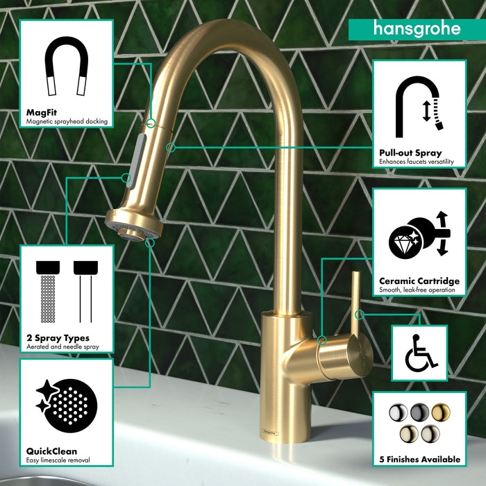 hansgrohe Talis S² Prep Kitchen Faucet, 2-Spray Pull-Down, 1.75 GPM