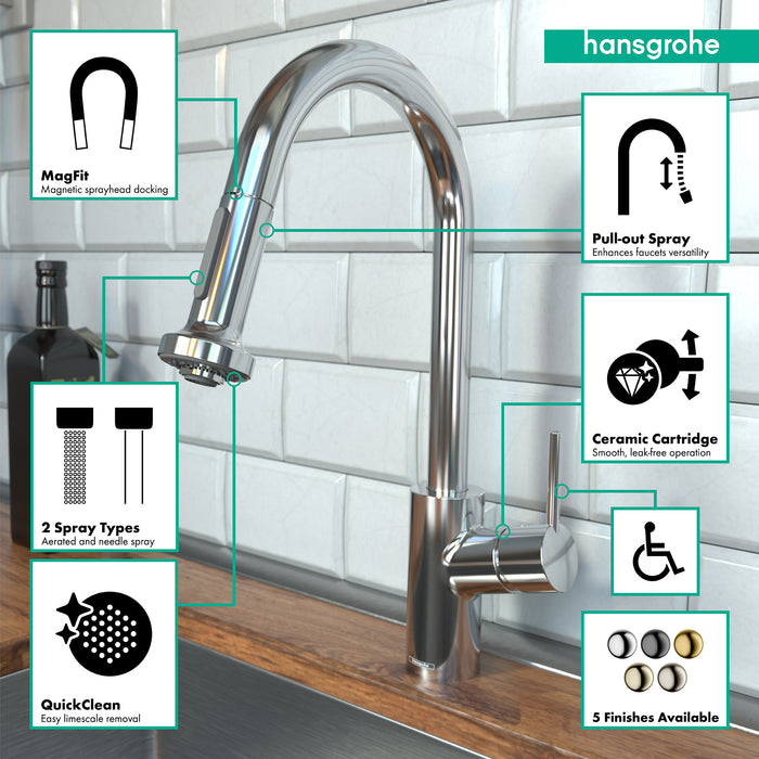 hansgrohe Talis S² Prep Kitchen Faucet, 2-Spray Pull-Down, 1.75 GPM