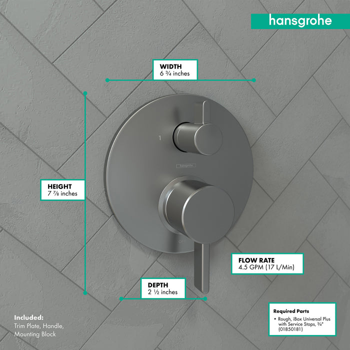 hansgrohe Ecostat Pressure Balance Trim S with Diverter