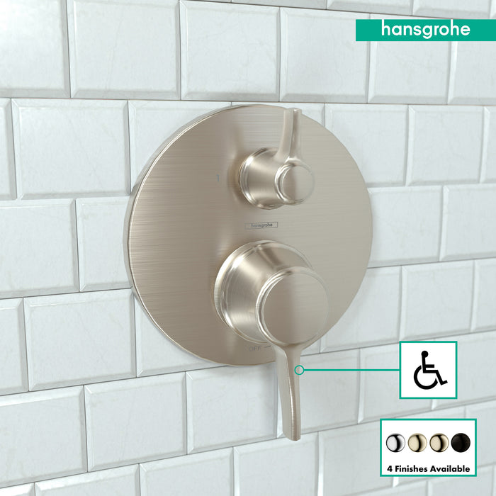 hansgrohe Ecostat Classic Pressure Balance Trim with Diverter, Round