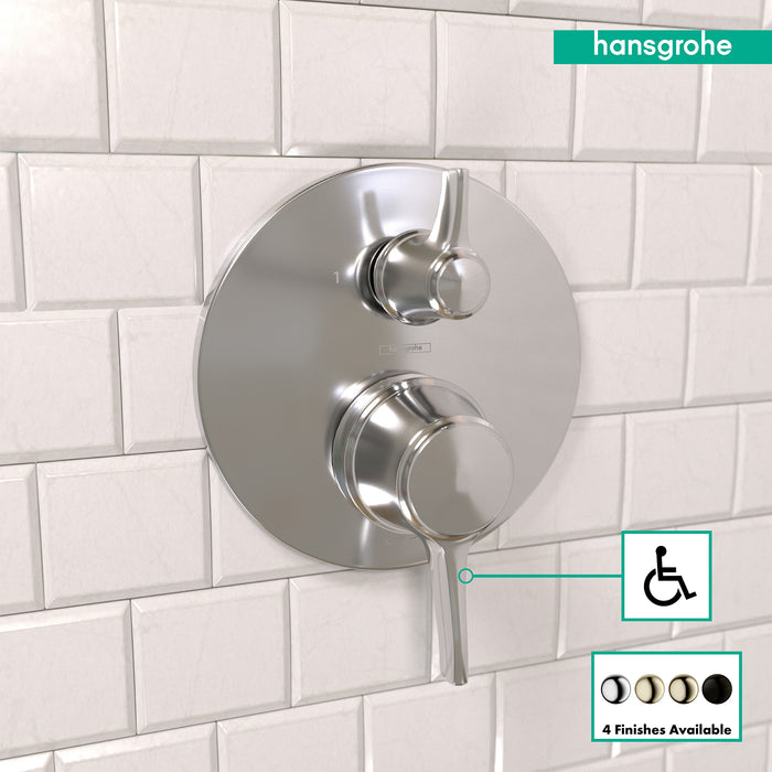 hansgrohe Ecostat Classic Pressure Balance Trim with Diverter, Round