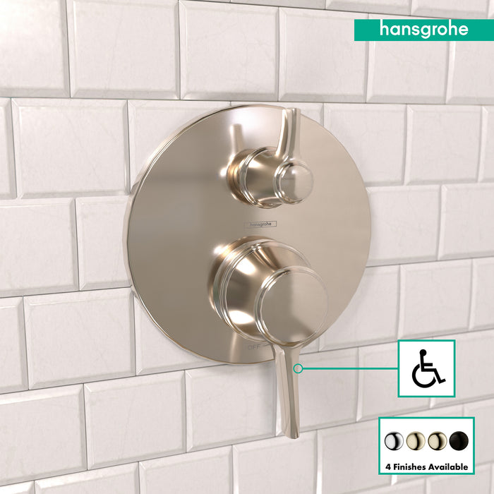 hansgrohe Ecostat Classic Pressure Balance Trim with Diverter, Round