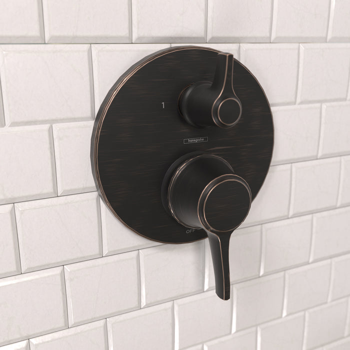 hansgrohe Ecostat Classic Pressure Balance Trim with Diverter, Round
