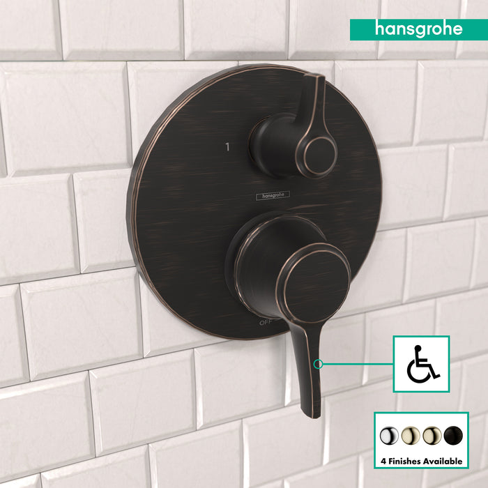 hansgrohe Ecostat Classic Pressure Balance Trim with Diverter, Round
