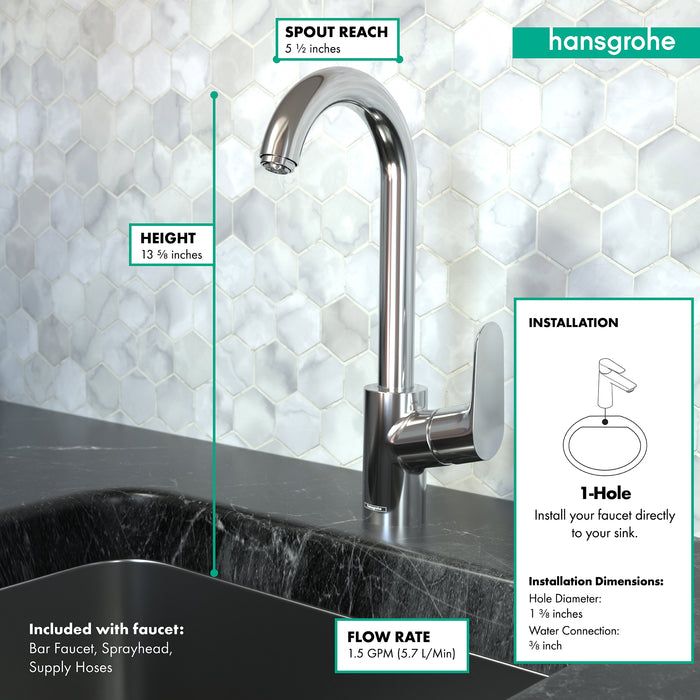 hansgrohe Focus Bar Faucet, 1.5 GPM