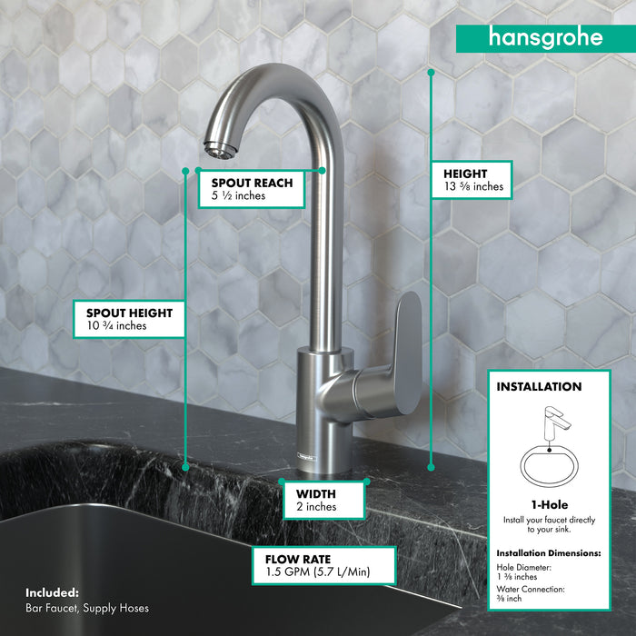 hansgrohe Focus Bar Faucet, 1.5 GPM