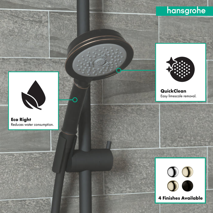 Hansgrohe Croma 100 Classic Handshower 3-Jet, 1.8 GPM