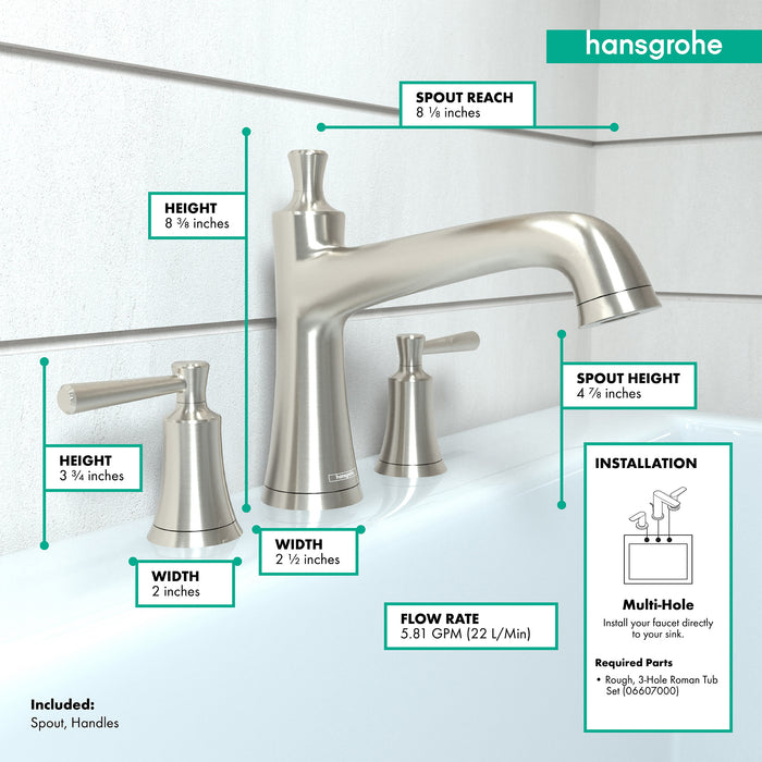 hansgrohe Joleena 3-Hole Roman Tub Set Trim