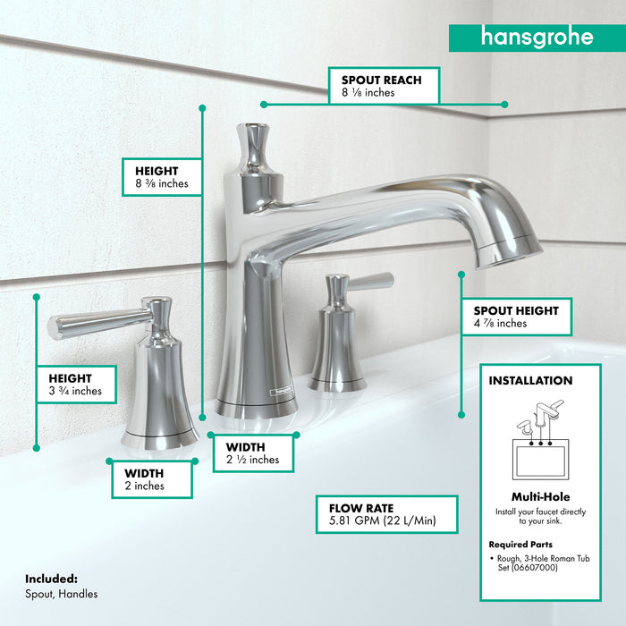 hansgrohe Joleena 3-Hole Roman Tub Set Trim