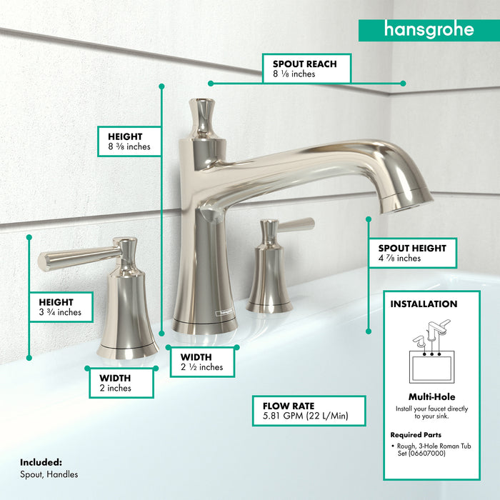 hansgrohe Joleena 3-Hole Roman Tub Set Trim