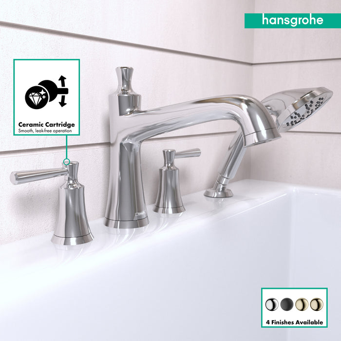 hansgrohe Joleena 4-Hole Roman Tub Set Trim with 1.75 GPM Handshower